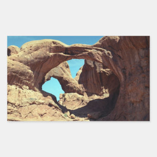 Doppel-Arch-Wüste Landschaftsbild-Foto Rechteckiger Aufkleber