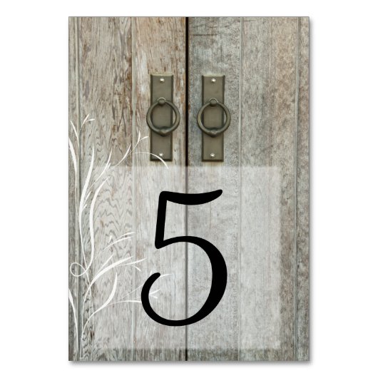 Doppel-Barenttüren Land Hochzeiten Tischnummern (Rückseite)