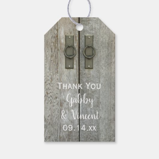 Doppel Barn Doors Land Hochzeiten Liebesmarken Geschenkanhänger (Vorderseite)