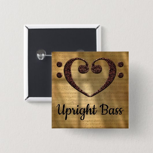 Doppel Bass Clef Herzmuskel Button (Vorne & Hinten)