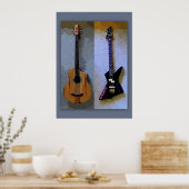 Doppel-Bass Gitarre Art Poster (Küche)