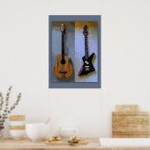 Doppel-Bass Gitarre Art Poster (Küche)