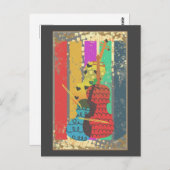 Doppel-Bass und Musiknoten Postkarte (Vorne/Hinten)