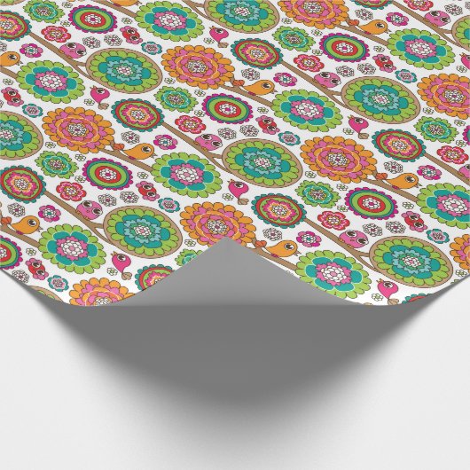 Doppel-Blume-Hintergrundmuster Geschenkpapier (Ecke)