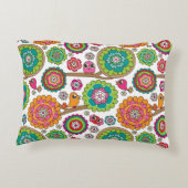 Doppel-Blume-Hintergrundmuster Zierkissen (Rückseite)