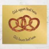 Doppel-Brezel: Brötchen auf Fake Gold, Brötchen Schaumweinetikett (Einzelnes Label)
