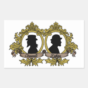 Doppel-Cameo-Aufkleber Rechteckiger Aufkleber