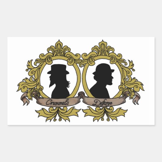 Doppel-Cameo-Aufkleber Rechteckiger Aufkleber (Vorderseite)