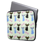 Doppel Cat Pattern Fun Happy Kitty Design Laptopschutzhülle (Vorderseite Links)