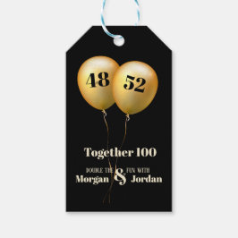 Doppel Celebration Joint Birthday Gold und Black Geschenkanhänger