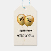 Doppel Celebration Joint Birthday Gold und Black Geschenkanhänger (Vorderseite)