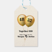 Doppel Celebration Joint Birthday Gold und Black Geschenkanhänger (Rückseite)