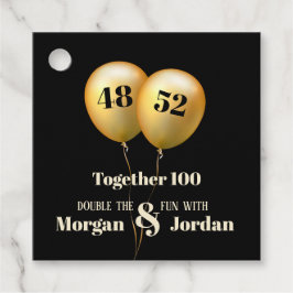 Doppel Celebration Joint Birthday Gold und Black Geschenkanhänger