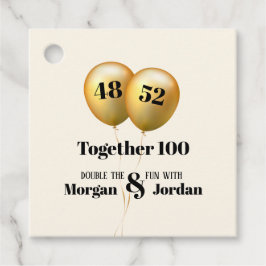 Doppel Celebration Joint Birthday Gold und Black Geschenkanhänger