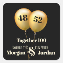 Doppel Celebration Joint Birthday Gold und Black