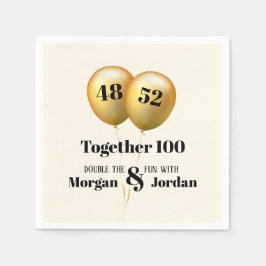 Doppel Celebration Joint Birthday Gold und Black Serviette