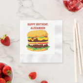 Doppel-Cheeseburger-Party Papier Napkins Serviette (Beispiel)