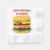 Doppel-Cheeseburger-Party Papier Napkins Serviette (Vorderseite)