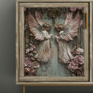Doppel-Cherub-Engel-Dekoupage Seidenpapier