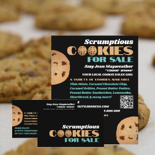 Doppel-Cookies-Logo, Cookie Sales Fundraising-Kart Visitenkarte