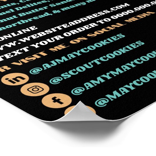 Doppel-Cookies-Logo, Krümelverkaufsförderung Poster (Ecke)