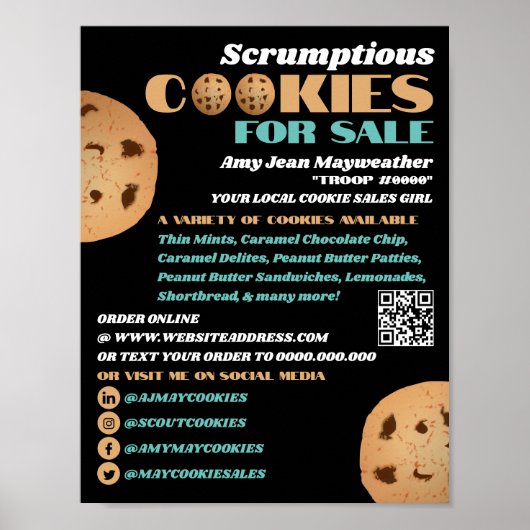 Doppel-Cookies-Logo, Krümelverkaufsförderung Poster (Vorne)