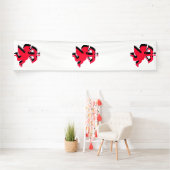 Doppel-Cupid Valentinstag 2,5x12 Vinyl Banner (Insitu)