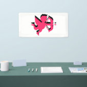 Doppel-Cupid Valentinstag 2x1 Vinyl Banner (Messe)