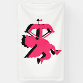 Doppel-Cupid Valentinstag 3x5 Vinyl Banner (Vertikal)