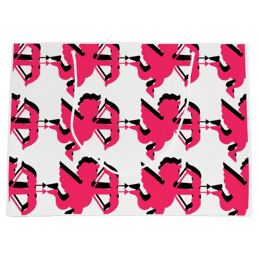 Doppel Cupid Valentinstag Große Geschenktasche Geschenktüte (Vorderseite)