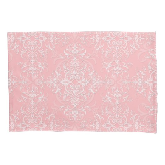 Doppel Damask Pale Princess Pink Kissenbezug (Vorderseite-Links)
