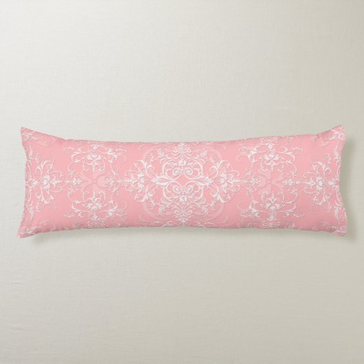 Doppel Damask Pale Princess Pink Seitenschläferkissen (Vorderseite)