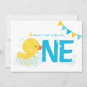 Doppel-Deckenhalterung 1. Geburtstag Einladung (Vorderseite)