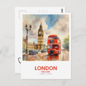 Doppel-Decker-Autofahren von Big Ben - Save the Da Postkarte (Vorne/Hinten)