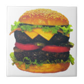 Doppel-Deluxe Hamburger mit Käse Fliese (Vorderseite)