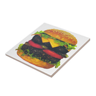 Doppel-Deluxe Hamburger mit Käse Fliese
