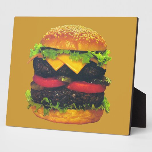 Doppel-Deluxe Hamburger mit Käse Fotoplatte (Seite)