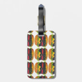 Doppel-Deluxe Hamburger mit Käse Gepäckanhänger (Rückseite vertikal)