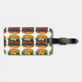 Doppel-Deluxe Hamburger mit Käse Gepäckanhänger (Rückseite horizontal)