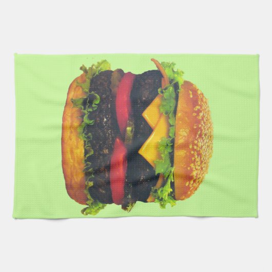 Doppel-Deluxe Hamburger mit Käse Handtuch (Horizontal)