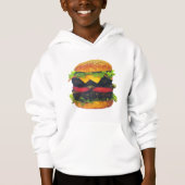 Doppel-Deluxe Hamburger mit Käse Hoodie (Vorderseite)