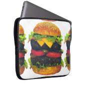 Doppel-Deluxe Hamburger mit Käse Laptopschutzhülle (Vorne Rechts)