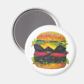 Doppel-Deluxe Hamburger mit Käse Magnet (Vorderseite/Rückseite)