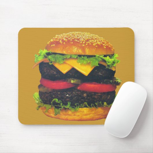 Doppel-Deluxe Hamburger mit Käse Mousepad (Mit Mouse)