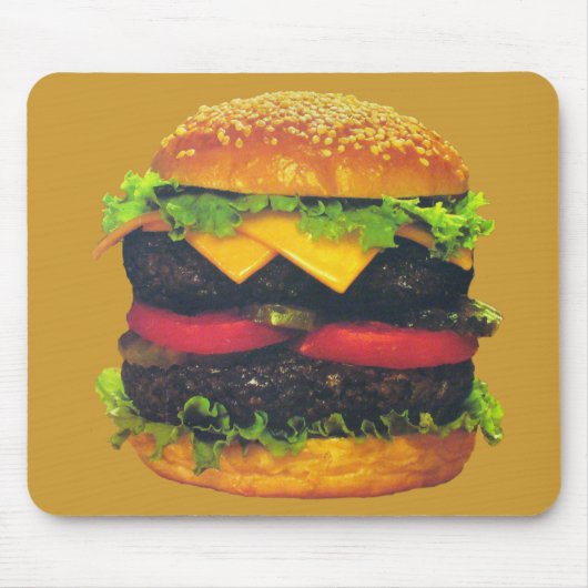 Doppel-Deluxe Hamburger mit Käse Mousepad (Vorne)