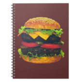 Doppel-Deluxe Hamburger mit Käse Notizblock (Vorderseite)