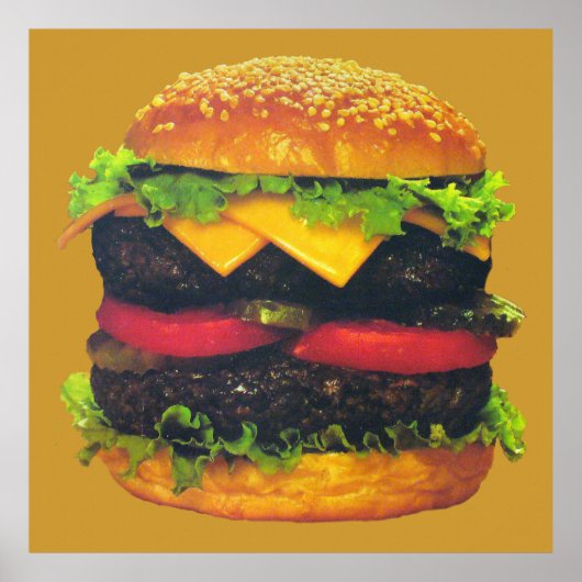 Doppel-Deluxe Hamburger mit Käse Poster (Vorne)