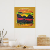 Doppel-Deluxe Hamburger mit Käse Poster (Küche)