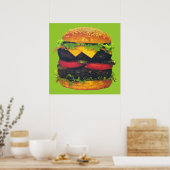 Doppel-Deluxe Hamburger mit Käse Poster (Küche)