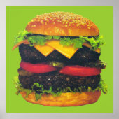 Doppel-Deluxe Hamburger mit Käse Poster (Vorne)
